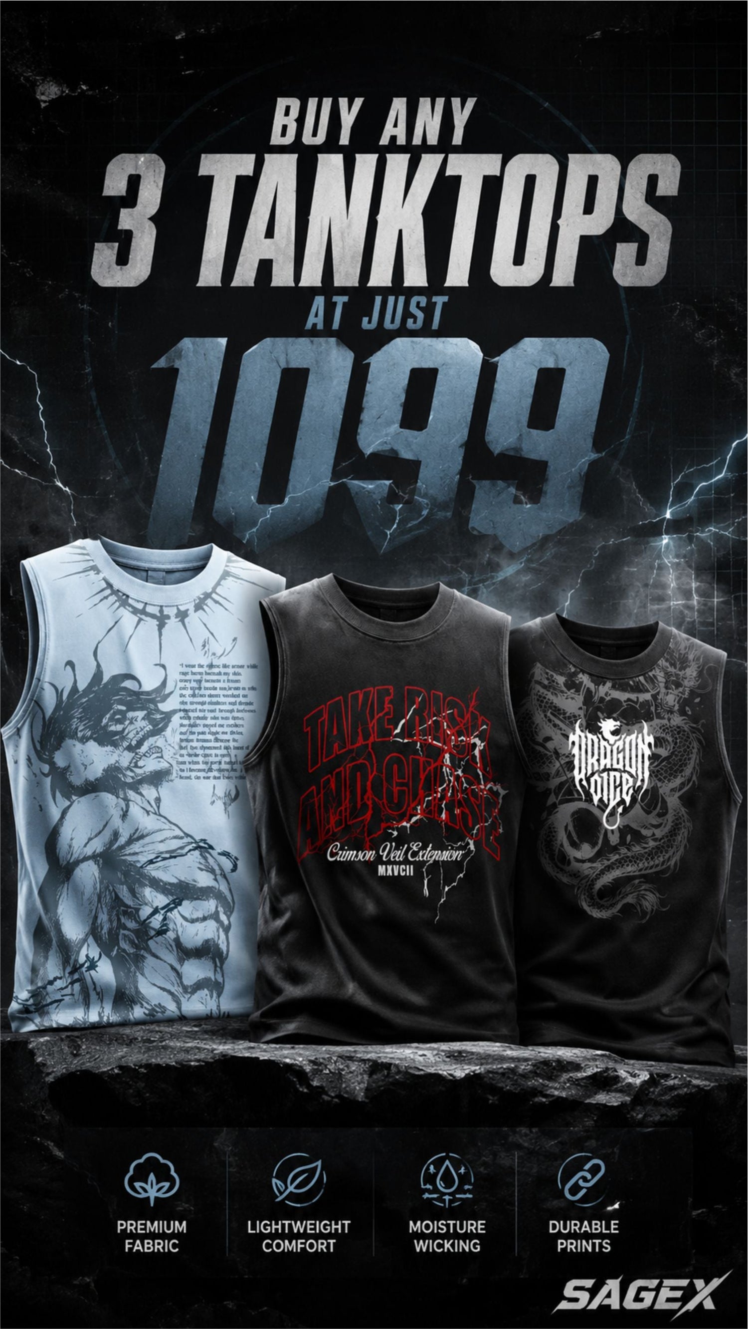 Any 3 Tank Tops at ₹999